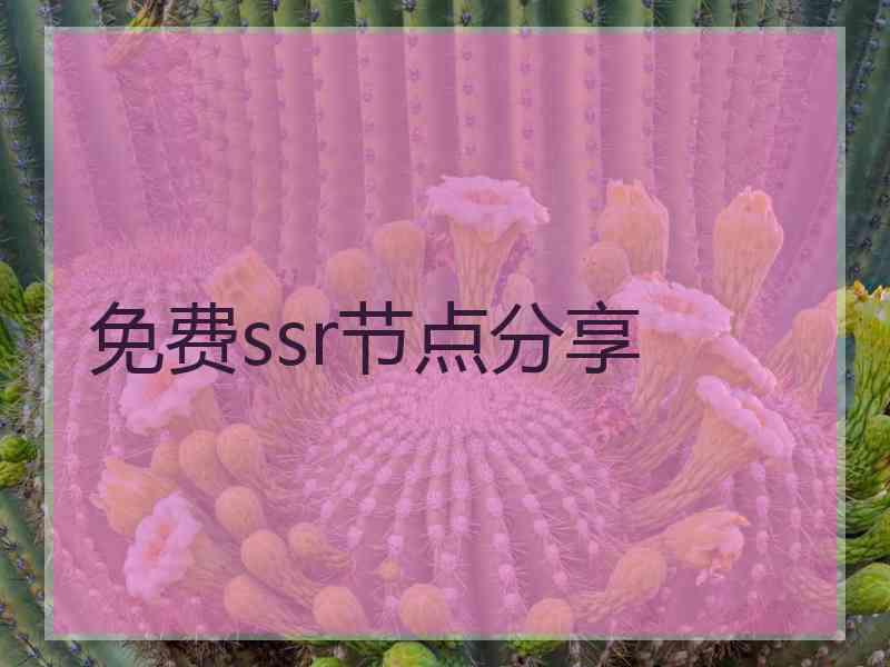 免费ssr节点分享