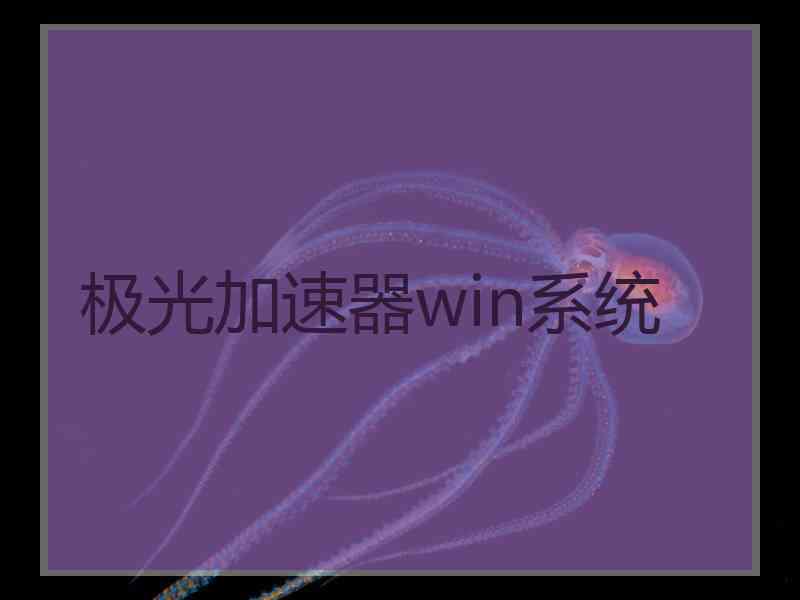 极光加速器win系统