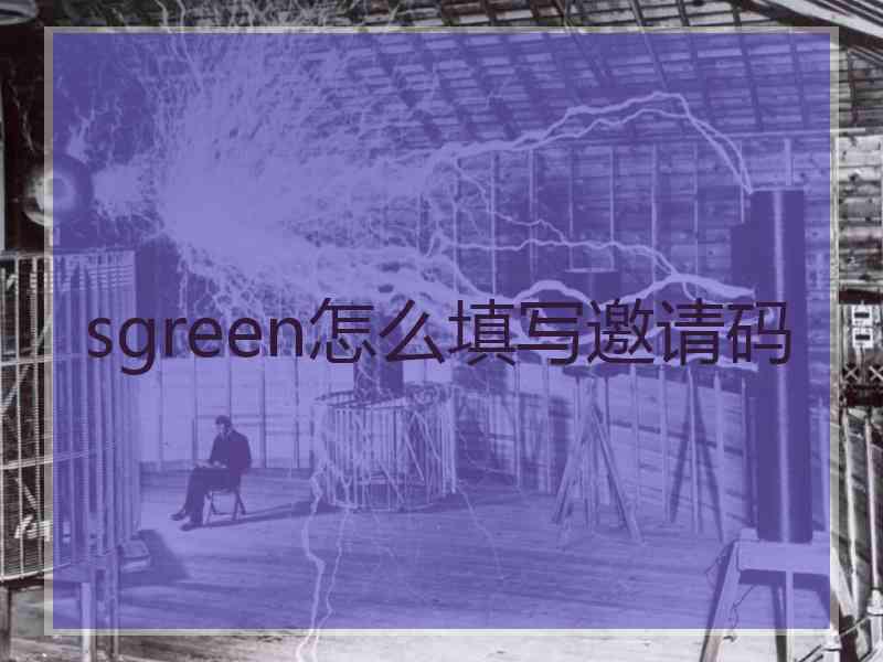 sgreen怎么填写邀请码