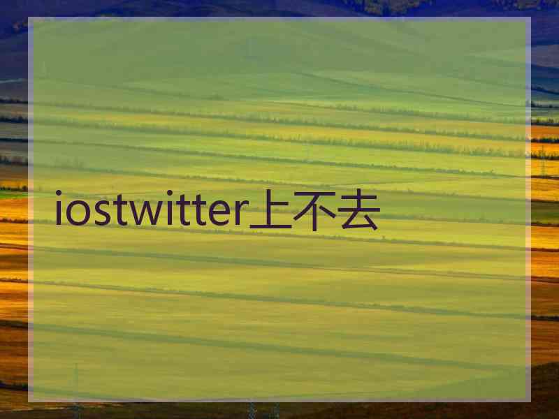 iostwitter上不去