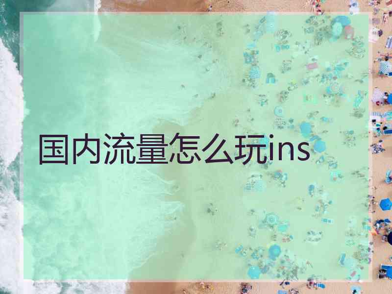 国内流量怎么玩ins