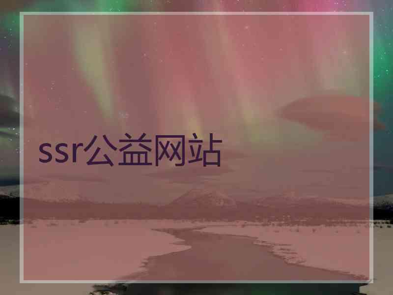 ssr公益网站