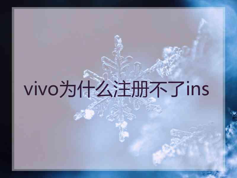 vivo为什么注册不了ins