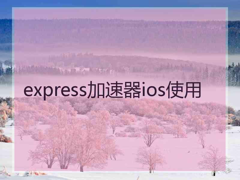 express加速器ios使用