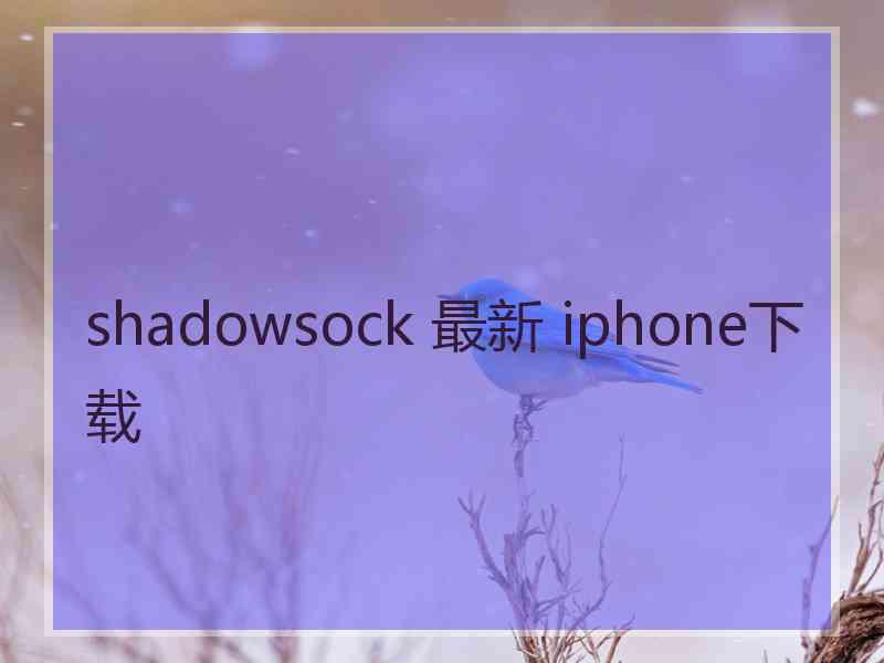 shadowsock 最新 iphone下载