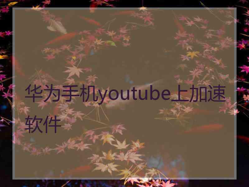 华为手机youtube上加速软件