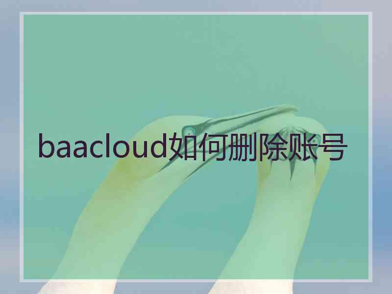 baacloud如何删除账号